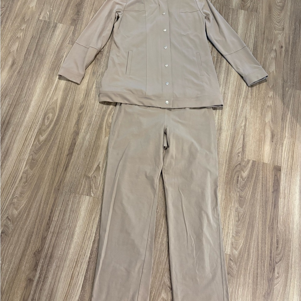 Eileen Fisher Petite Tan‎ Pants Set Med. Pants Large Top - Picture 5 of 6